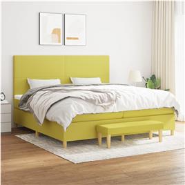 vidaXL Cama com molas/colchão 200x200 cm tecido verde-claro