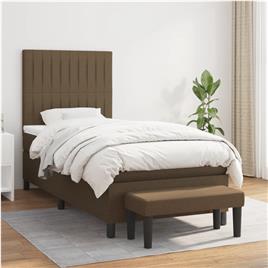 vidaXL Cama com molas/colchão 80x200 cm tecido castanho-escuro
