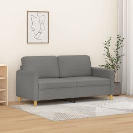 vidaXL Sofá de 2 lugares em tecido 140 cm cinzento-escuro