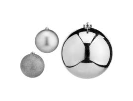 Bolas de Natal KRIST+ 6 Unidades Prateado Plástico