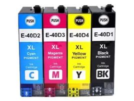 Pack 4 Tinteiros Compatíveis Epson C13T40D140 C13T40D240 C13T40D340 C13T40D440 para Sc-T2100 Sc-T3100 Sc-T5100