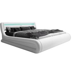 Cama com Colchão Texas MÓVEIS BONITOS Rodas (Compatível com Colchão: 150x190 cm - Melamina - Branco - Estrado Elevatório)