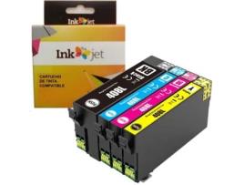 Pack 4 Tinteiros Compatíveis Epson 408L/408XL T09K1 T09K2 T09K3 T09K4 Alta Qualidade