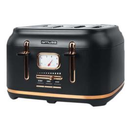 Muse Ms-131 Bc 4 Slice Toaster Dourado One Size / EU Plug