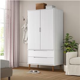 vidaXL Roupeiro 90x55x175 cm madeira de pinho maciça branco