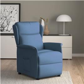 vidaXL Poltrona reclinável tecido azul
