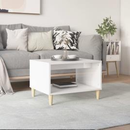 vidaXL Mesa de centro 60x40x50 cm derivados madeira branco brilhante