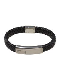 BOSS Black Pulseira 'Lander'  preto / prata