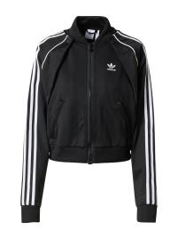 ADIDAS ORIGINALS Casaco em moletão  preto / branco