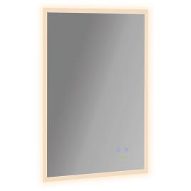 kleankin Espelho Casa de Banho com Luz LED Interruptor Tátil 3 Luzes Ajustáveis Função Anti-Embaciamento  70x50cm Prata   Aosom Portugal