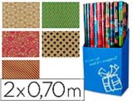 Papel de Embrulho Fantasia Todo Ano Kraft Rolo de 2 X 0,70 Mt 60 Gr Modelos Sortidos