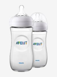 Lote de 2 biberões 330 ml Philips  Natural sem BPA sem cor
