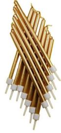 12 Velas Altas 10cm Ouro