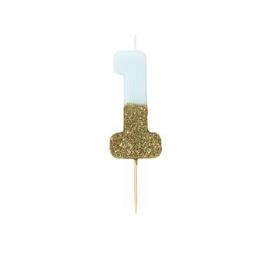 Vela Hb Glitter Nº1 - Azul