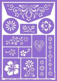 Folha De Stencil - Flores