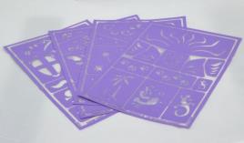 Pack 4 Folhas Stencil - Pirata, Selva, Gato E Borboletas, Fa