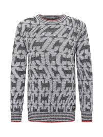 Carlo Colucci Pullover  cinzento-prateado / arando / mosqueado preto