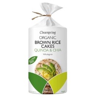 Bolinhos de arroz integral com quinoa e chia 120 g - Clearspring