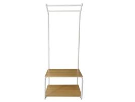 Cabide de Entrada Metalica 2 Prateleiras 2 Barras Superiores Nyana Home Branco