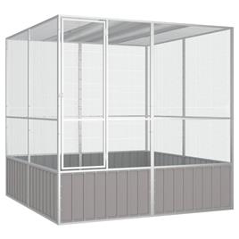 vidaXL Gaiola p/ pássaros 213,5x217,5x211,5cm aço galvanizado cinzento