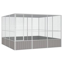 vidaXL Gaiola p/ pássaros 302,5x324,5x211,5cm aço galvanizado cinzento