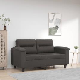 vidaXL Sofá de 2 lugares 120 cm couro artificial cinza