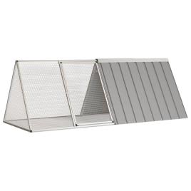 vidaXL Gaiola p/ coelhos 201,5x80,5x71 cm aço galvanizado cinzento