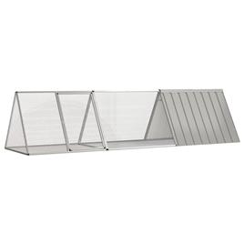 vidaXL Gaiola p/ coelhos 302,5x80,5x71 cm aço galvanizado cinzento