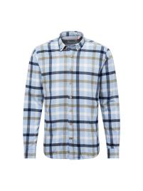 Kronstadt Camisa 'Dean'  azul claro / azul escuro / brocado / branco