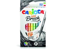 Marcadores CARIOCA Brush Pen 42937 C/10 Multicor