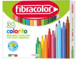 Pack 36 Canetas de Feltro FIBRACOLOR copo