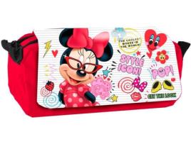 Estojo  Minnie Mouse triplo Vermelho (21x9x9cm)