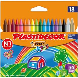 Lápis De Cera Bic Kids Plastidecor 18 Cores