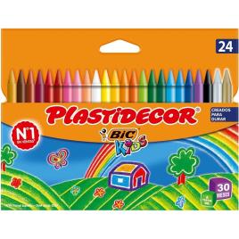 Lápis De Cera Bic Kids Plastidecor 24 Cores
