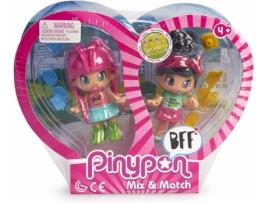 Boneca  Pinypon - Pack 2 Best Friends Girl Com Cabelo Rosa E Cabelo Preto