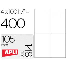Etiquetas A4 105x148mm Autocolantes Brancas 100 Folhas Apli