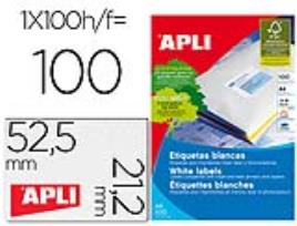 Etiquetas Adesivas Apli 1284 Medidas 52,5 X 21,2 mm p/Impressão (100 Folhas) Din A4