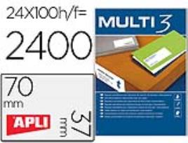 Etiqueta Adesiva Apli Multi 3 70X37 mm Impressão Caixa c/ 100 Folhas Din A4