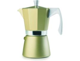Cafeteira IBIILI Evva Dourado (6 Chávenas - Alumínio e Aço Inoxidável)