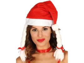 Chapéu  Gorro De Mãe Natal Com Tranças Adulto (Tam: Tamanho Único)