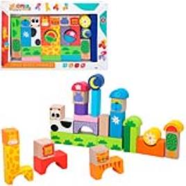 Jogo de Construção com Blocos Color Baby animais (32 pcs)