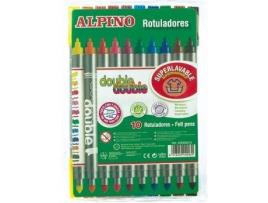 Pack 10 Canetas de Feltro ALPINO Ponta Dupla