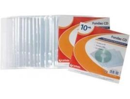 Pack 10 Capas para CD GRAFOPLAS 1/8 Transparentes