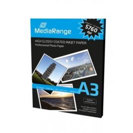 Papel Fotográfico A3 200g Brilhante MediaRange (50 Folhas)