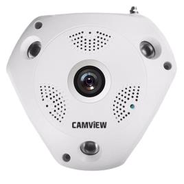 Câmara Vigilância Panorâmica IP 360º 5MP Wi-Fi SD ONVIF (Branco) - CAMVIEW