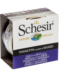 Schesir Lata Para Gato Atum Com Filezinho De Carne0.85 Gr