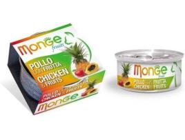 Ração para Gatos MONGE (80 g - Húmida - Sabor: Frango e Fruta)