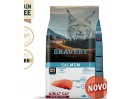 Ração para Cães e Gatos BRAVERY Sem Cereais (7Kg - Seca - Adulto - Castrados - Sabor: Salmão)