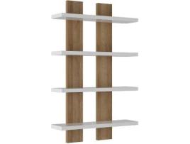 Prateleira  Nergis Branco (Aglomerado Melamina de Carvalho - 50x17x80cm)