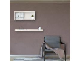 Prateleira HOMEMANIA Felicita Branco (Aglomerado Melamina - 80x18x1.8 cm)